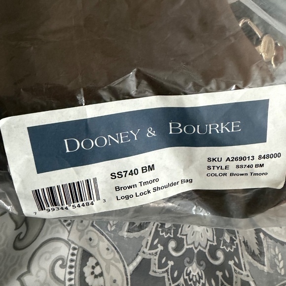 Dooney & Bourke Suede Logo Lock Slouchy Shoulder Bag + Coin Purse Brown Tmoro - Picture 7 of 15